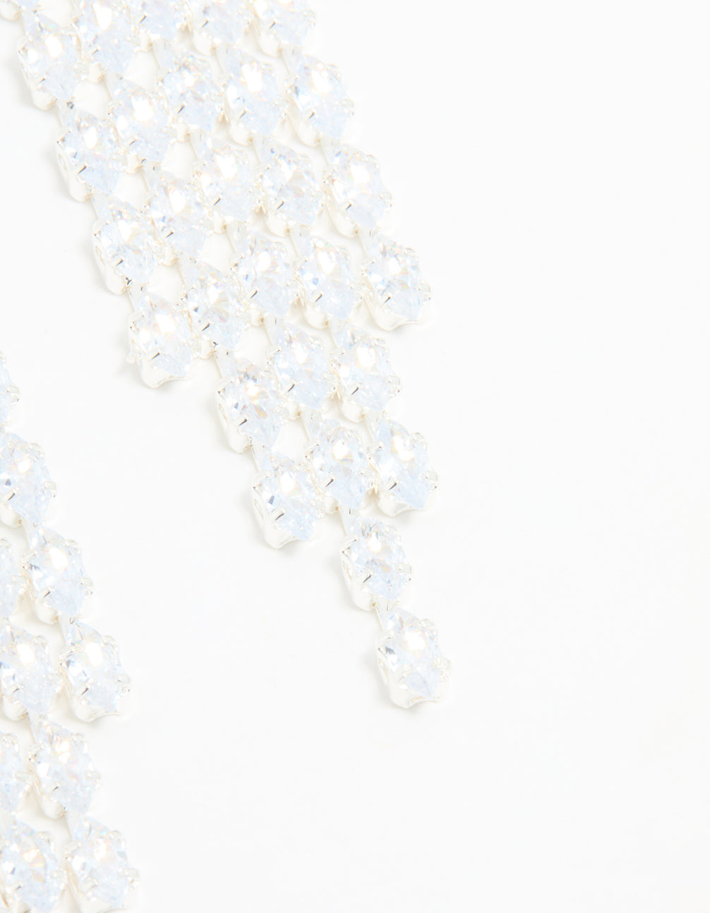 Silver Cubic Zirconia Cascading Drop Earrings
