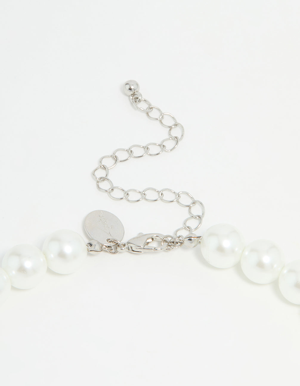 Silver Pearl Cubic Zirconia Short Necklace