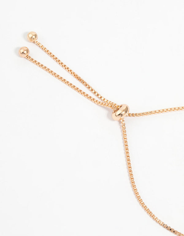 Gold Cubic Zirconia Floral Stretch Bracelet