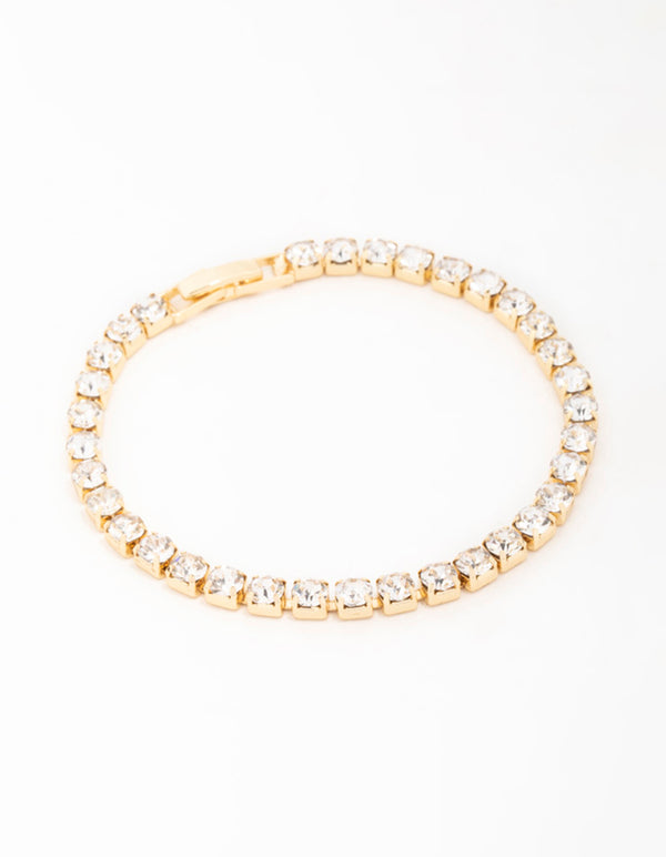 Gold Diamante Medium Tennis Bracelet