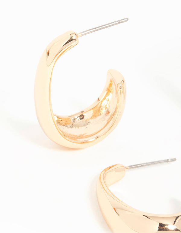 Gold Mixed Huggie Hoop Earrings 3-Pack