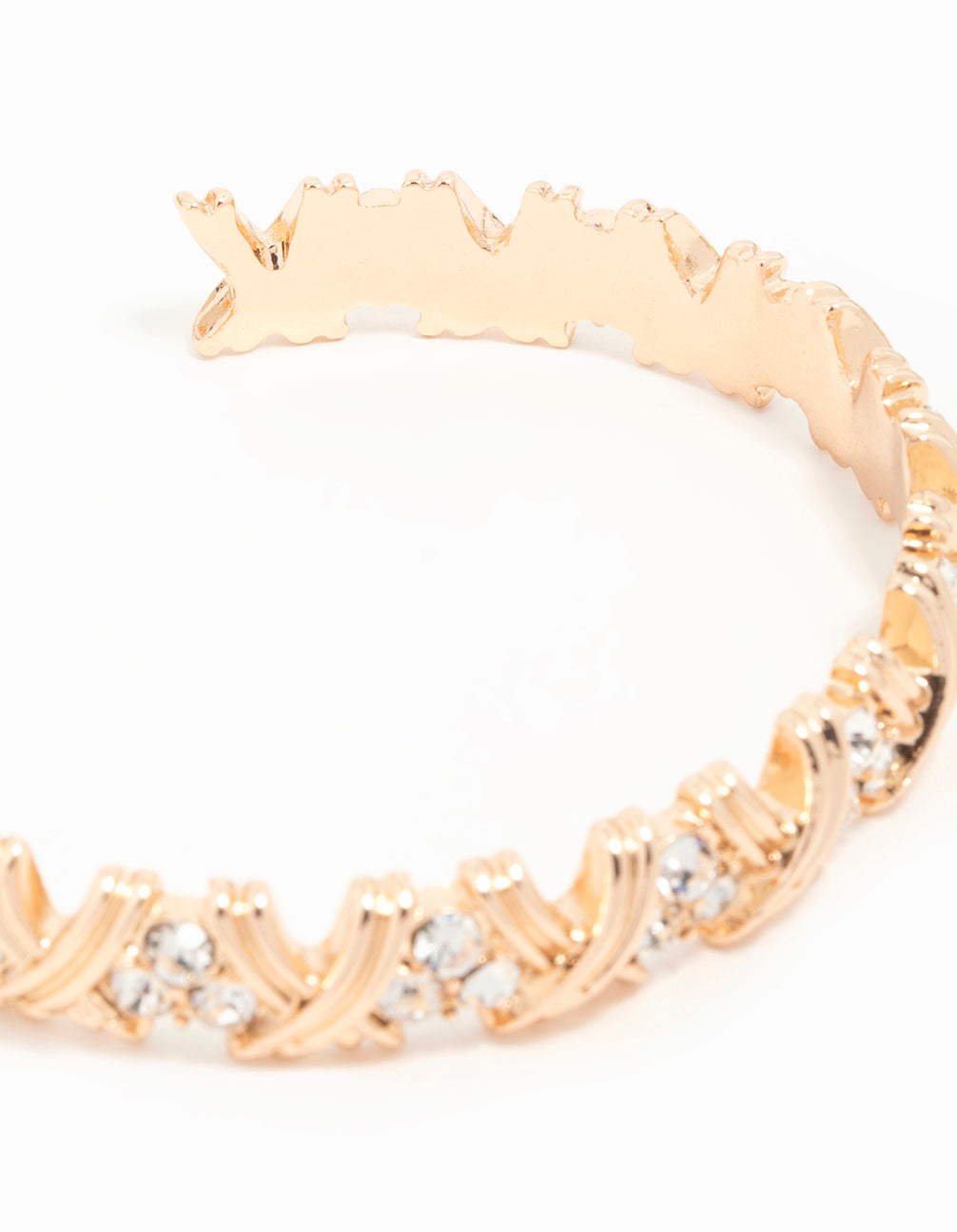 Gold Diamante Crisscross Wrist Cuff