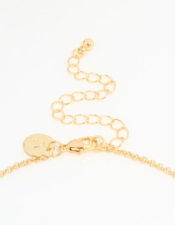 Gold Plated Bubble B & Heart Necklace