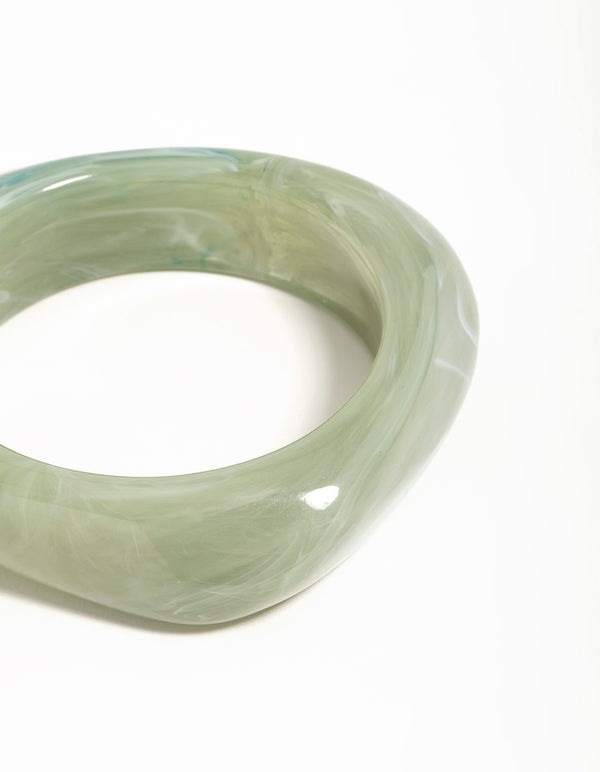 Green Acrylic Marbled Bangle