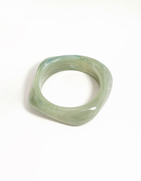 Green Acrylic Marbled Bangle
