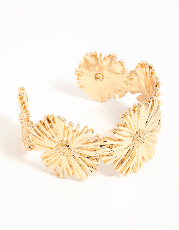 Gold Floral Wrist Cuff