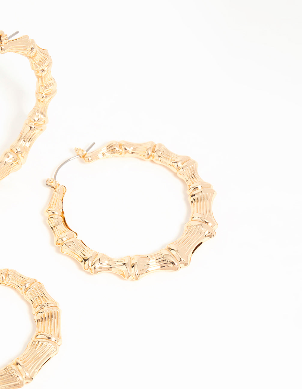 Gold Bamboo Hoop Earrings 3-Pack