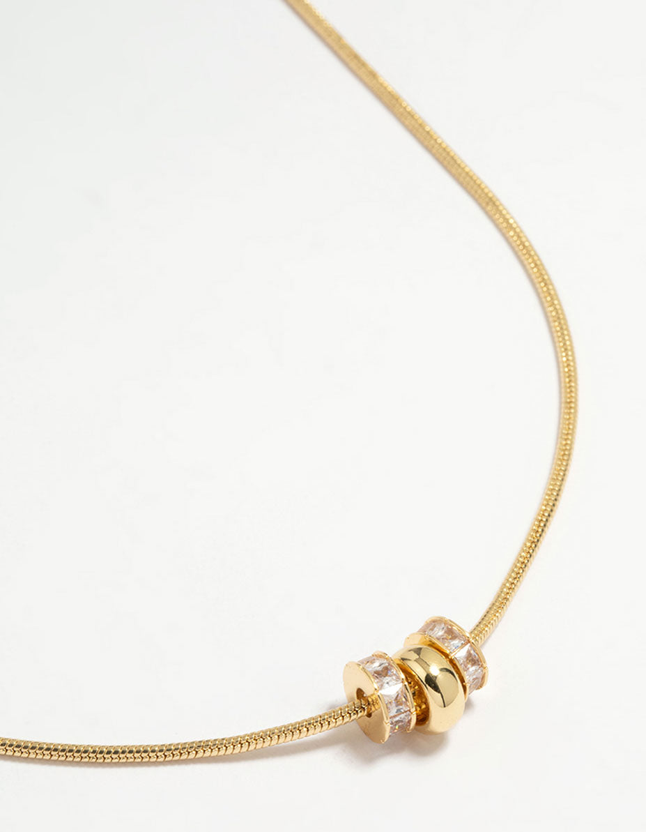 Gold Plated Rondell Pendant Necklace