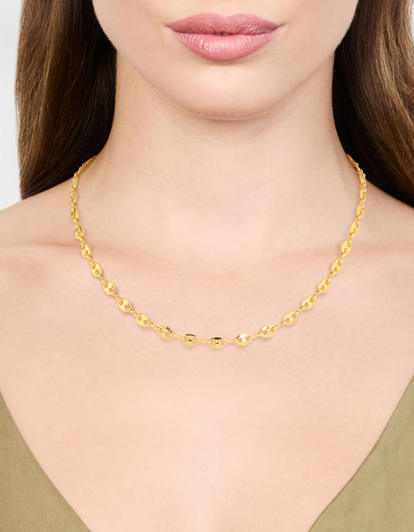 Gold Plated Mini Mariner Chain Necklace