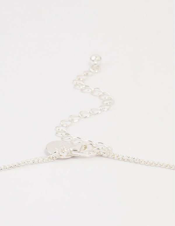 Silver Diamante Planet Pendant Necklace