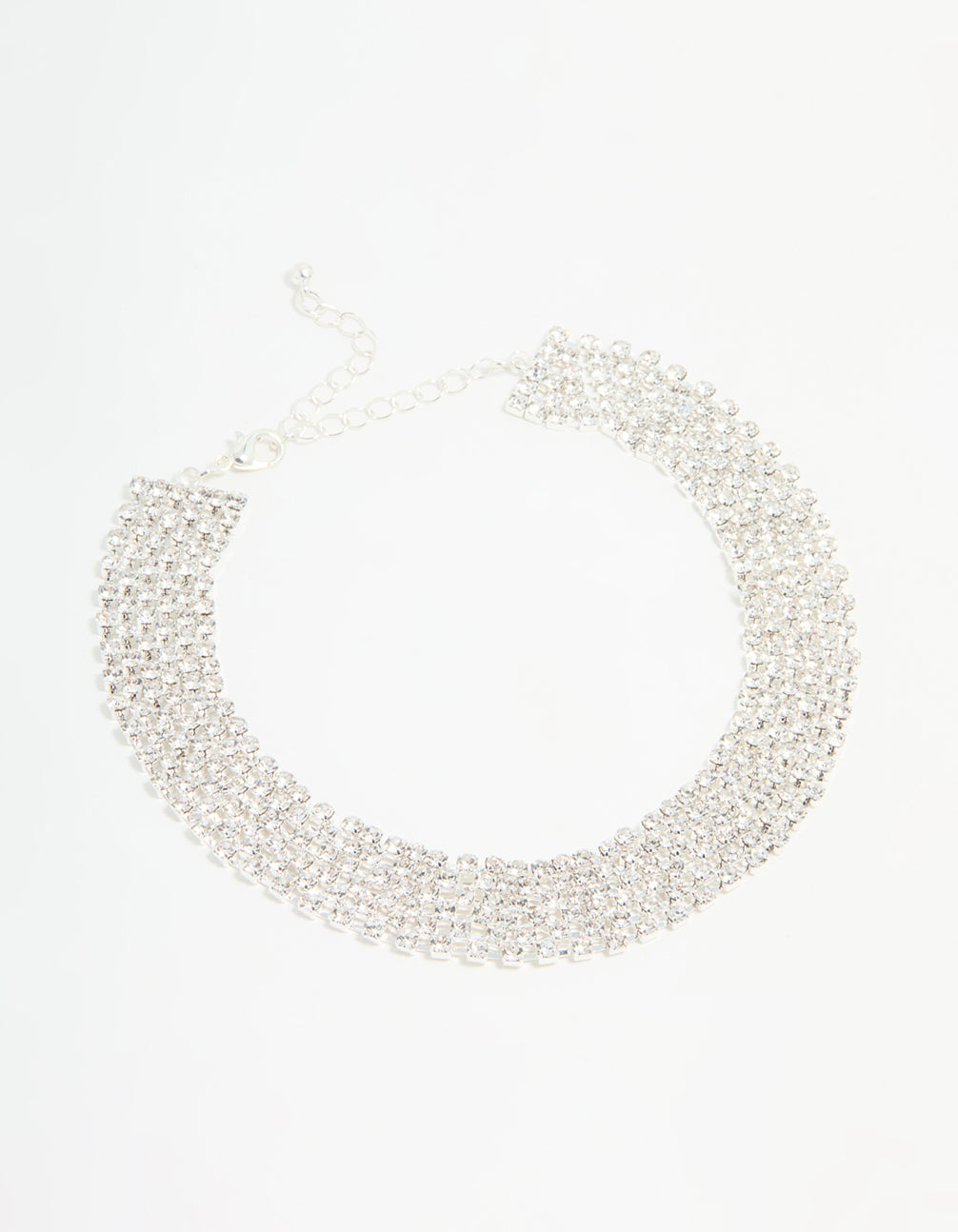 Silver Diamante Classic Choker Necklace