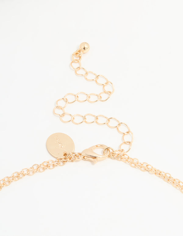 Gold Cubic Zirconia Star Charm Necklace