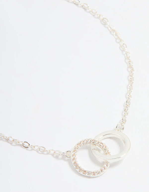 Gold & Silver Plated Brass Cubic Zirconia Link Bracelets 2-Pack