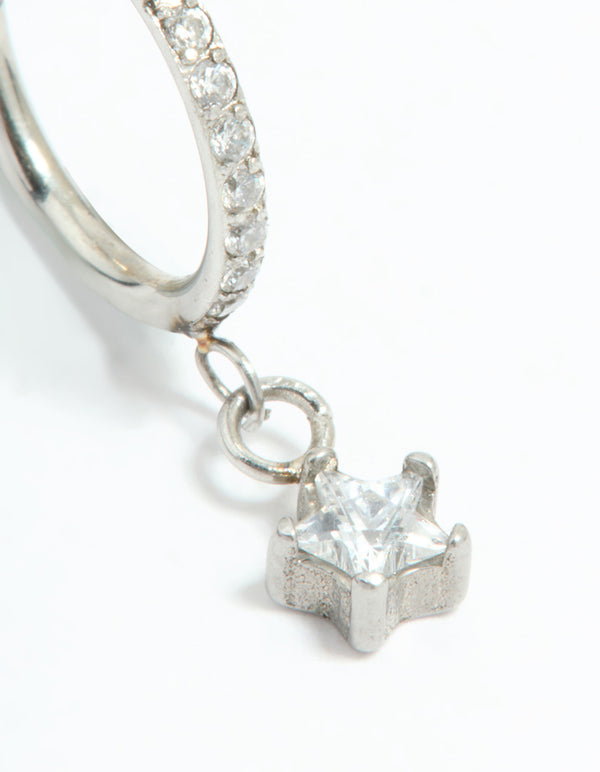 Surgical Steel Cubic Zirconia Micro Star Clicker Ring