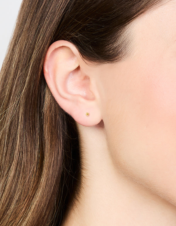 Gold Plated Titanium Micro Ball Flat Back Studs 2-Pack