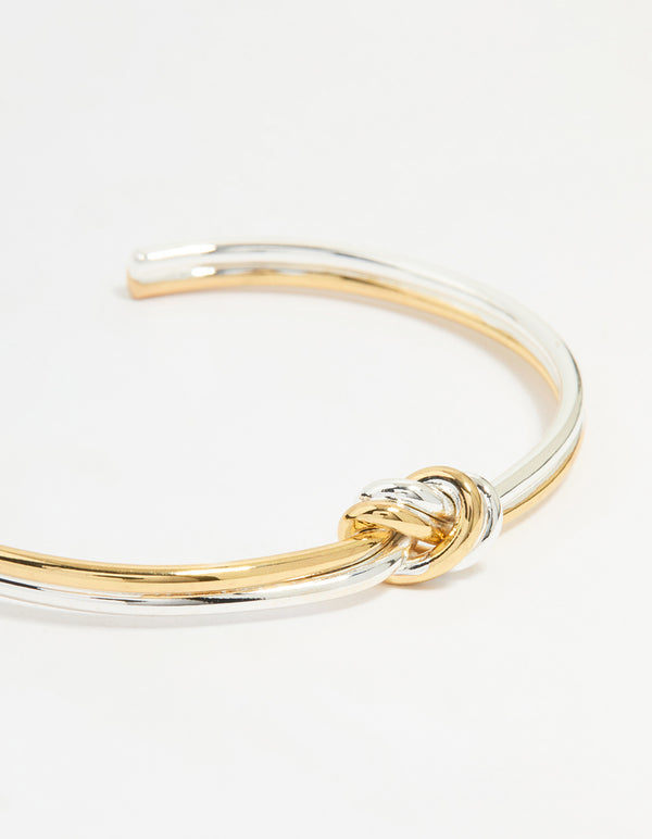 Mixed Metal Knotted Wrist Cuff