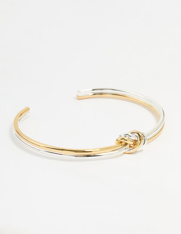 Mixed Metal Knotted Wrist Cuff