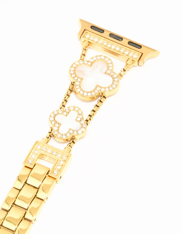 Gold Plated Flower Watch Strap 38/40/41 mm