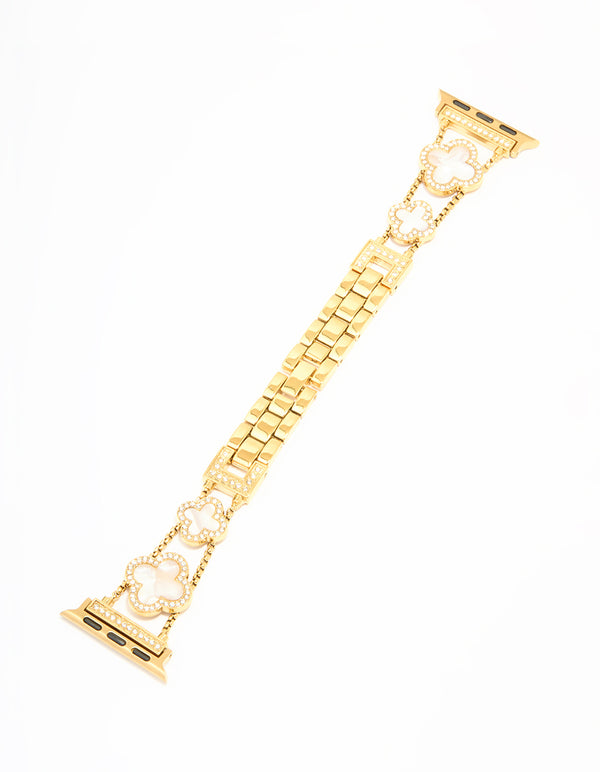 Gold Plated Flower Watch Strap 38/40/41 mm