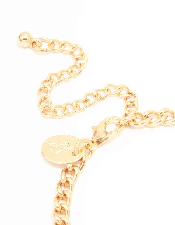 Gold Pearl Heart Charm Watch Bracelet