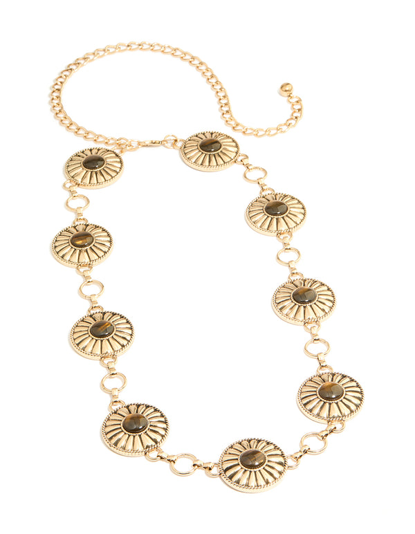 Antique Gold Bohemian Disc Belt