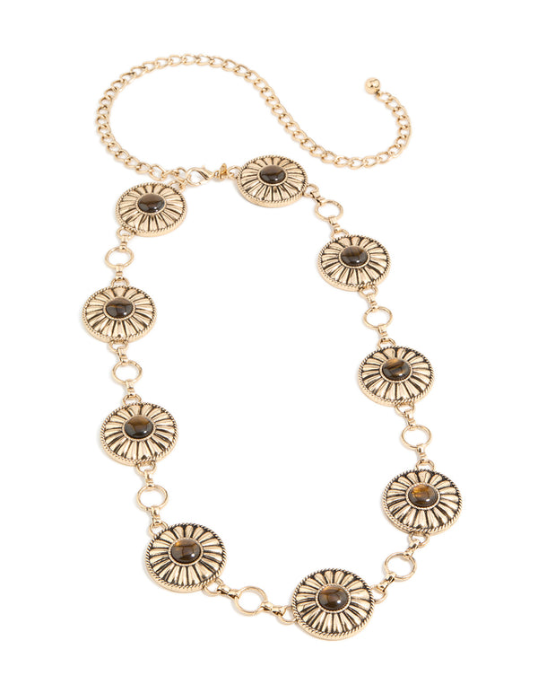 Antique Gold Bohemian Disc Belt