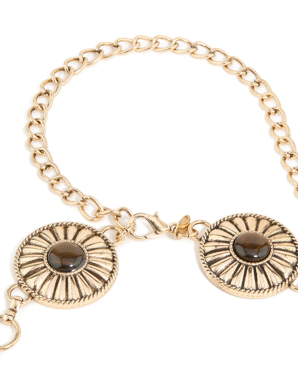 Antique Gold Bohemian Disc Belt