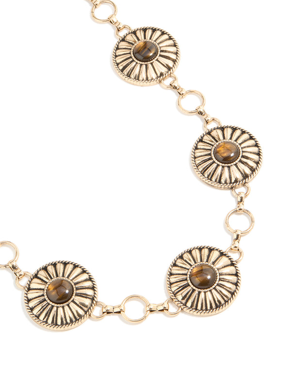 Antique Gold Bohemian Disc Belt