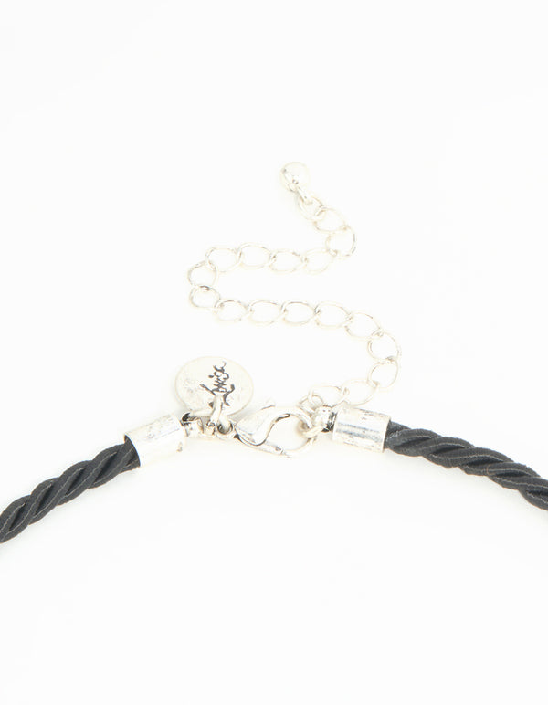 Silver Cord Turquoise Cross Y-Necklace