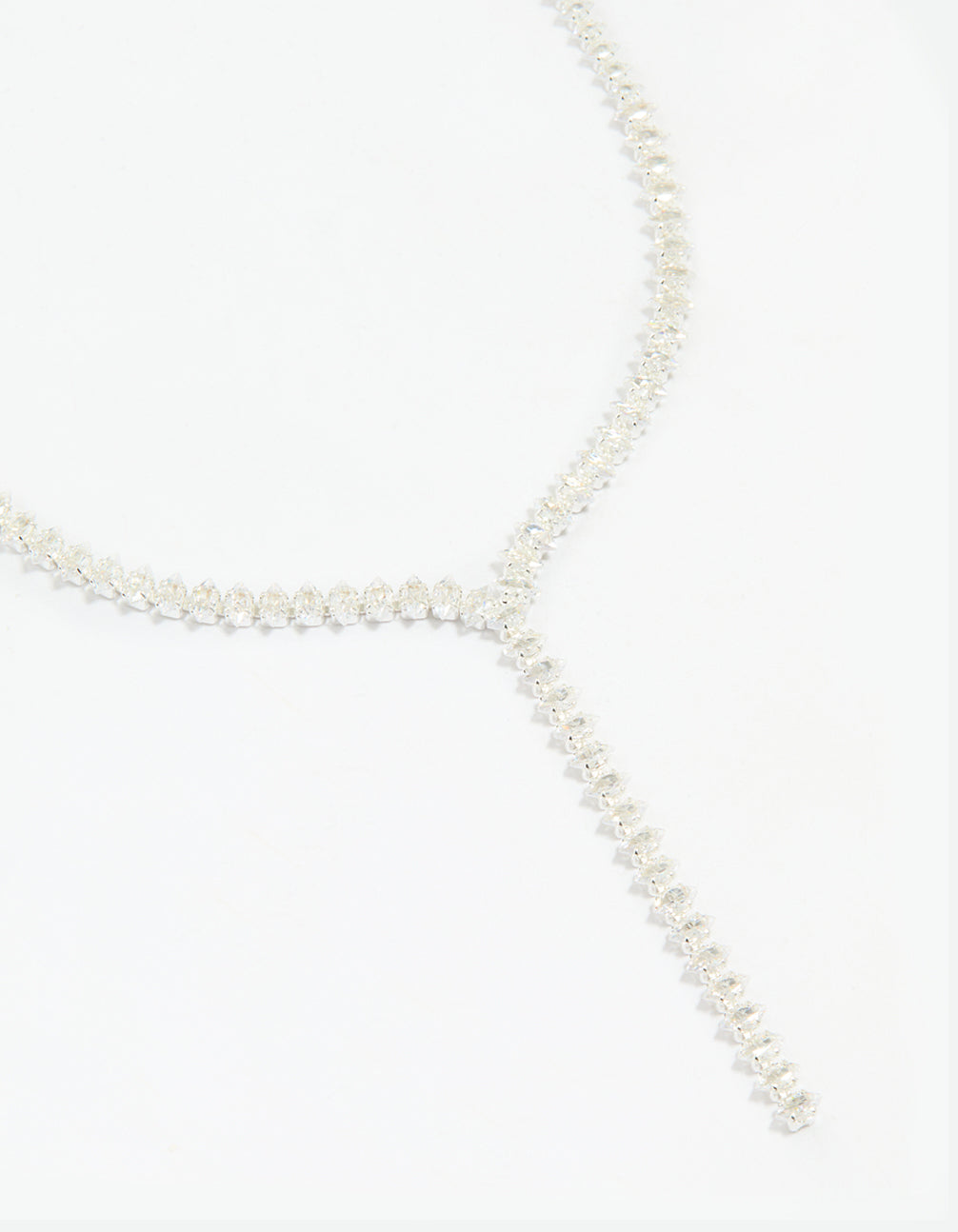 Silver Cubic Zirconia Graduating Y-Necklace