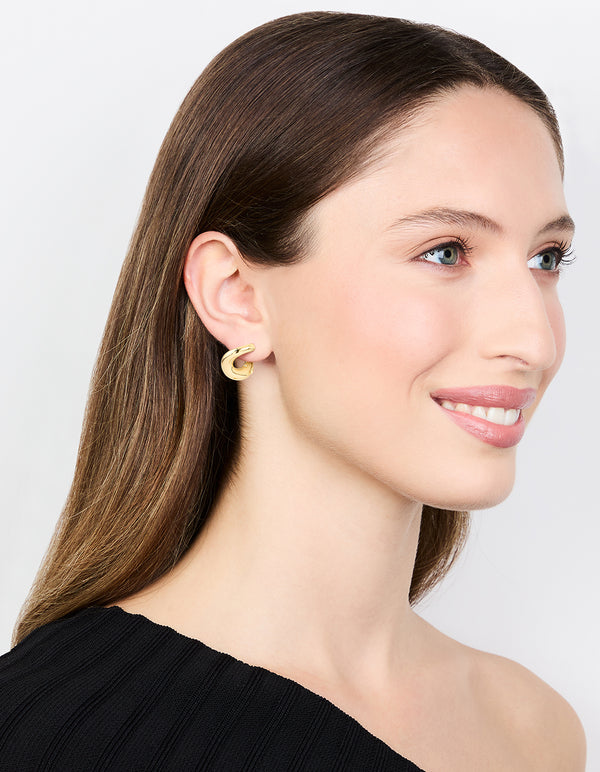 Gold Plated Twist Hoop Earrings