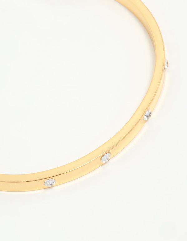 Gold Plated Diamante Wrist Cuff