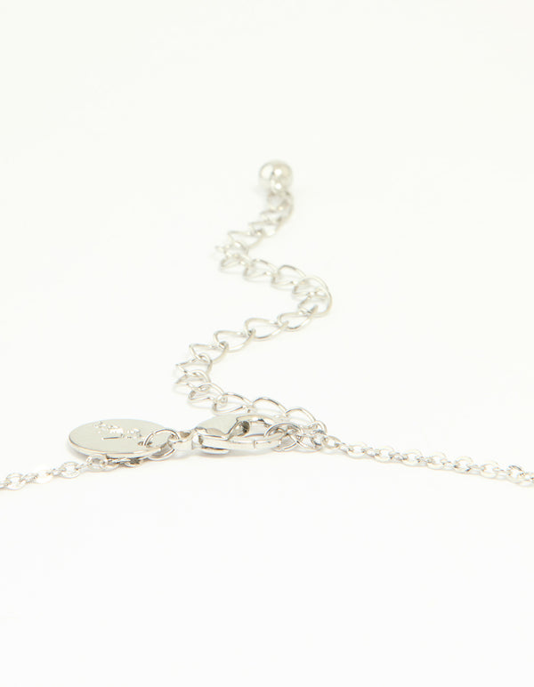 Silver Cubic Zirconia Vine Pear Necklace