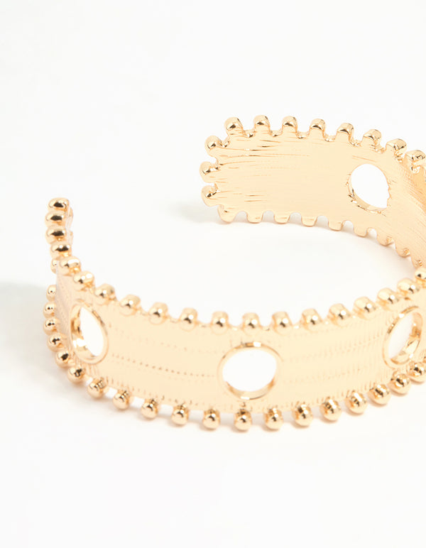 Gold Textured Cutout Wrist Cuff