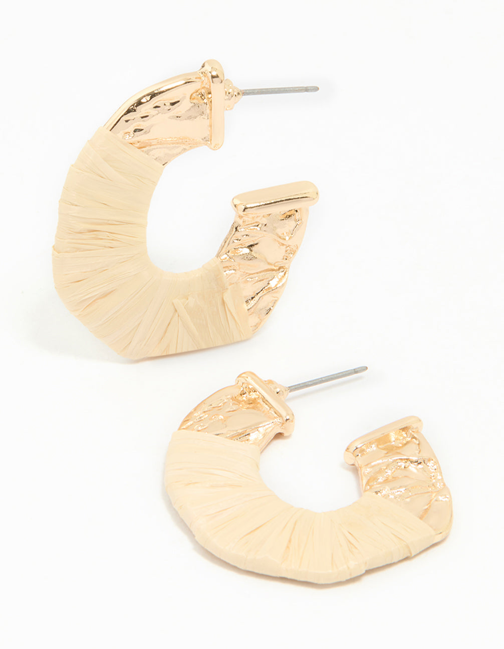 Gold Wrapped Thin C Hoop Earrings