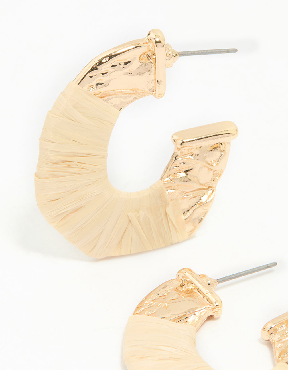 Gold Wrapped Thin C Hoop Earrings
