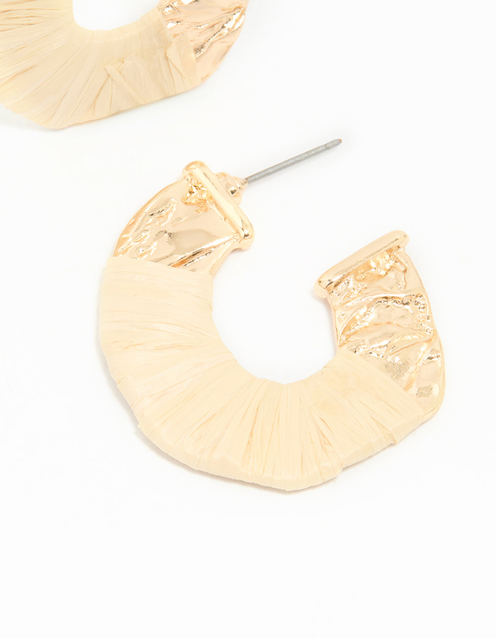 Gold Wrapped Thin C Hoop Earrings