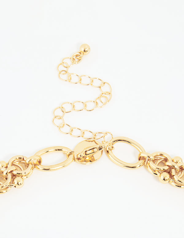 Gold Roman Pendant Y-Necklace