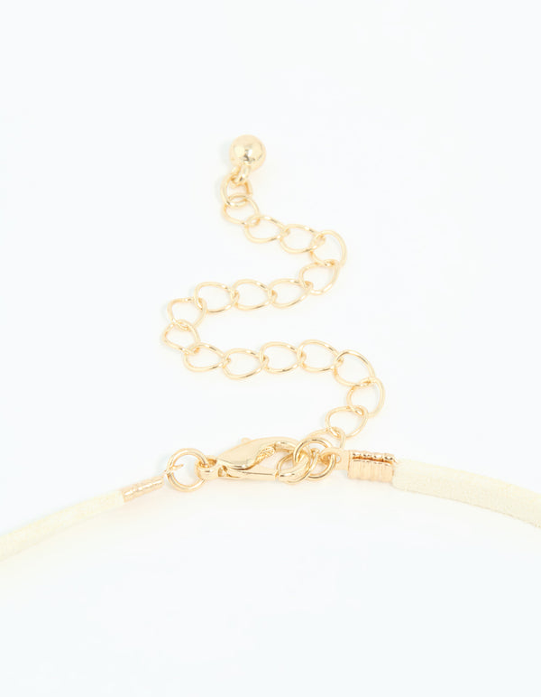 Brown Donut Pendant Cord Necklace