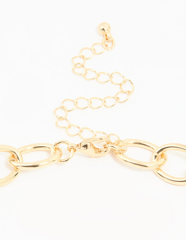 Gold Mixed Stone Circle Necklace