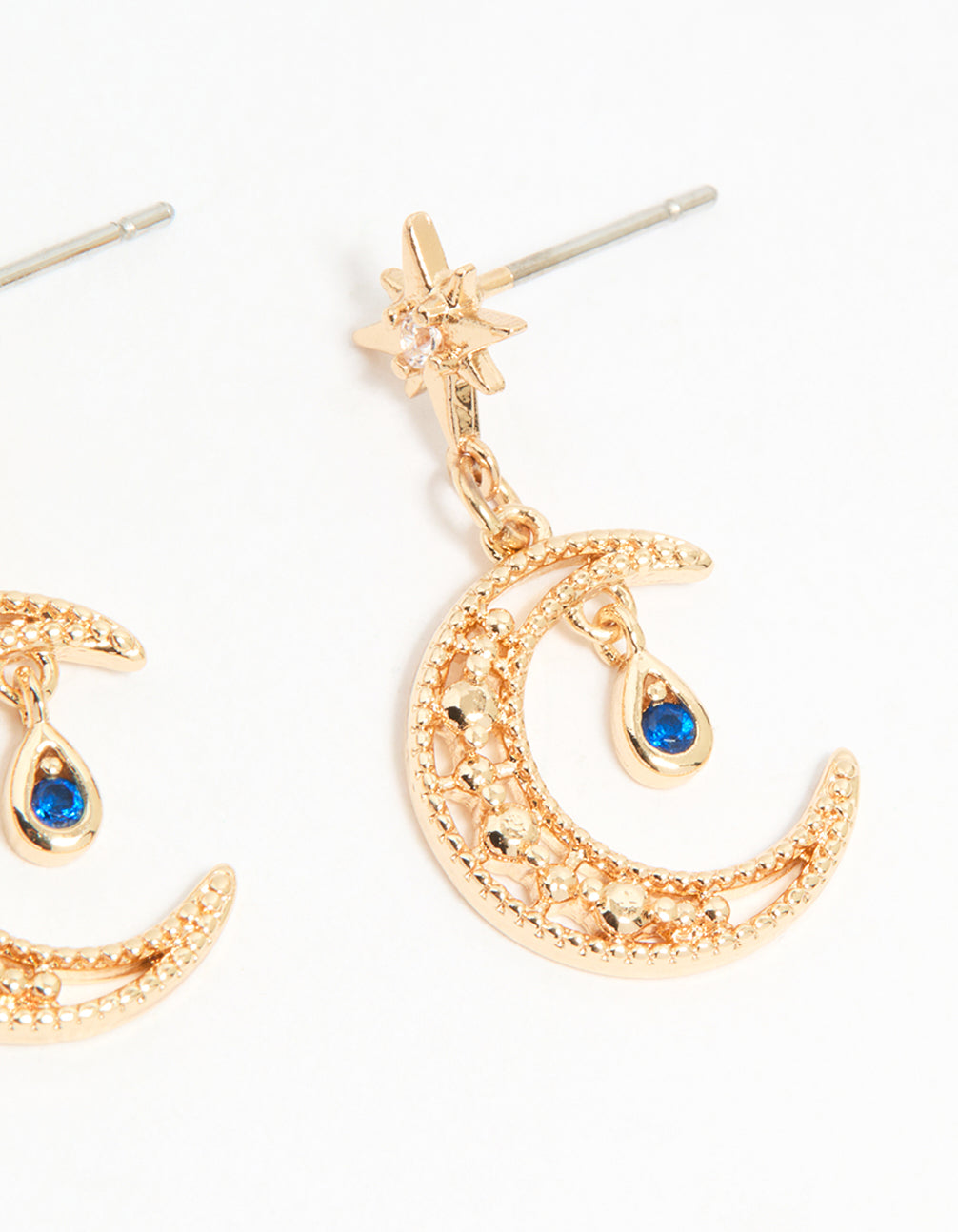 Gold Cubic Zirconia Celestial Drop & Stud Earrings 3-Pack
