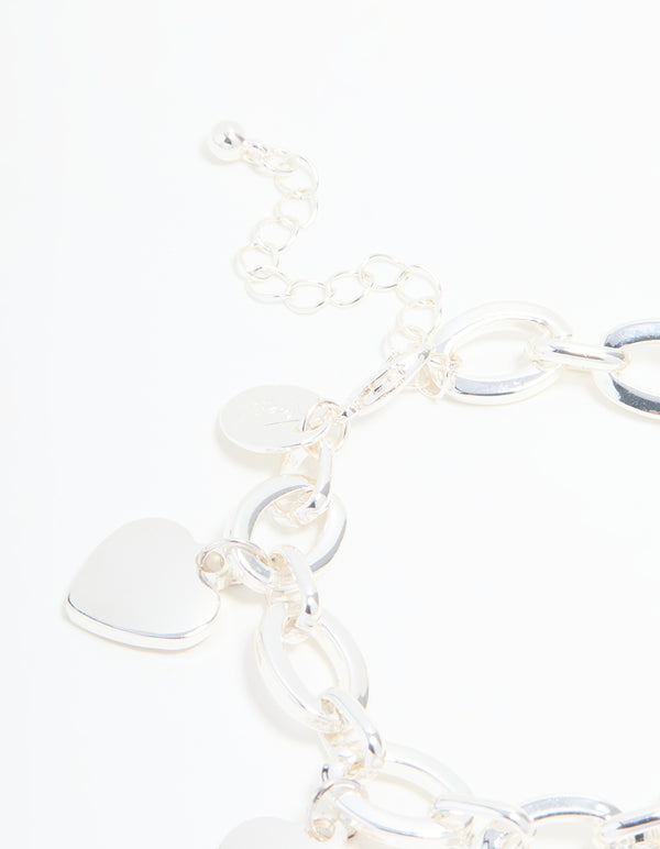 Silver Heart Charm Bracelet