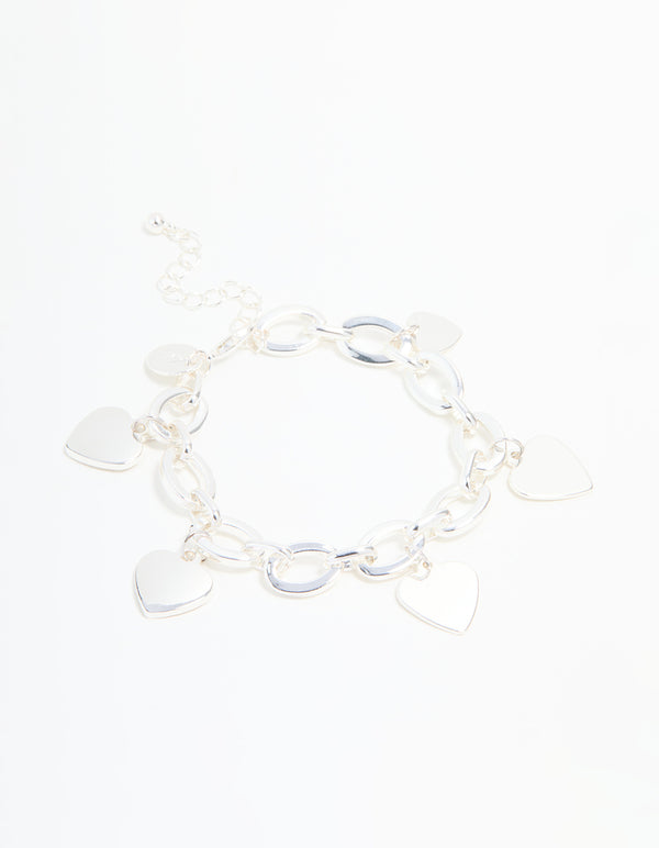 Silver Heart Charm Bracelet