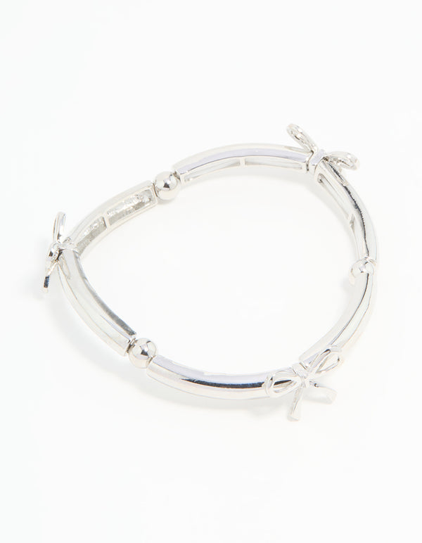 Silver Bow Stretch Bracelet