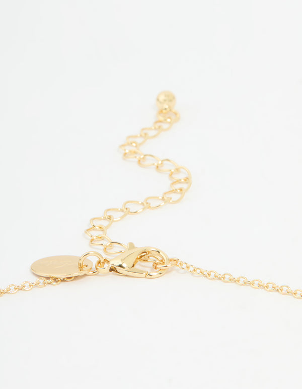 Gold Plated Mary Pendant Necklace