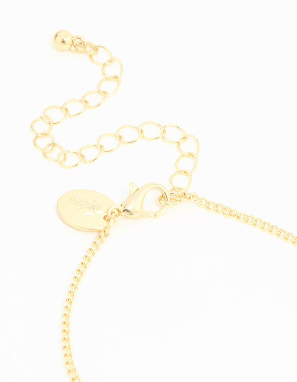 Gold Plated Hammered Cross Necklaces 2-Pack