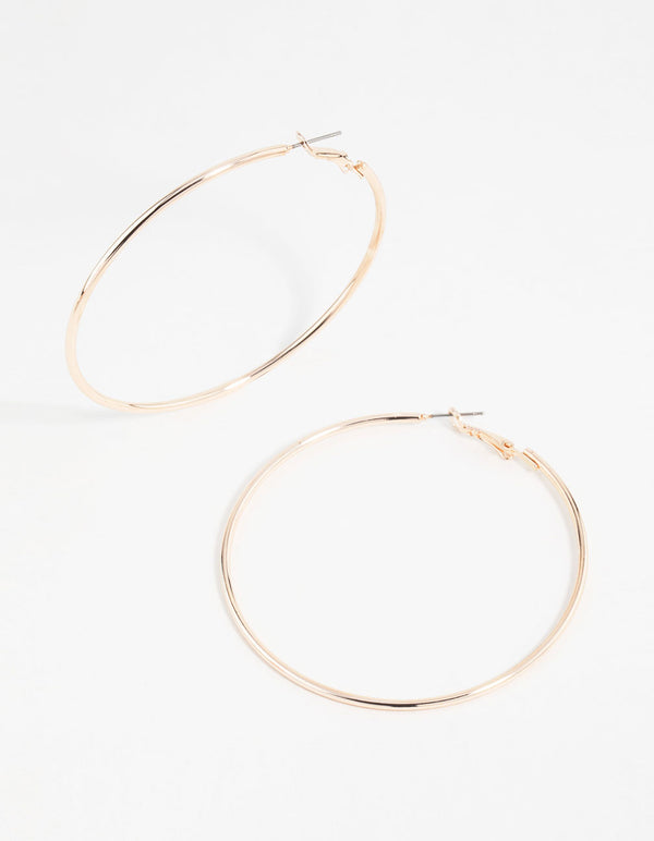 Rose Gold Classic Hoop Earrings