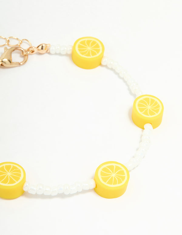 Gold Chain & Lemon Charm Bracelets 3-Pack