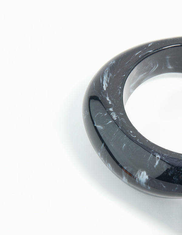 Dark Blue Acrylic Organic Bangle