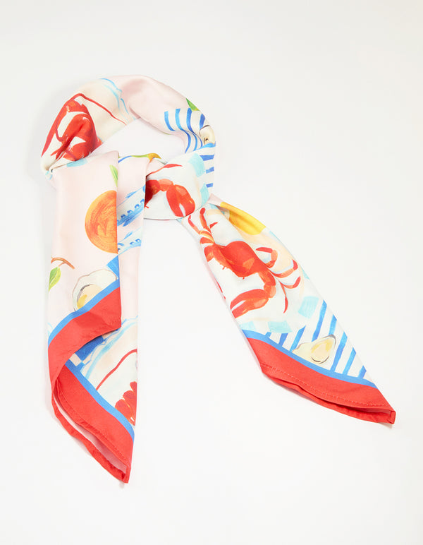 Summer Food Print Fabric Scarf